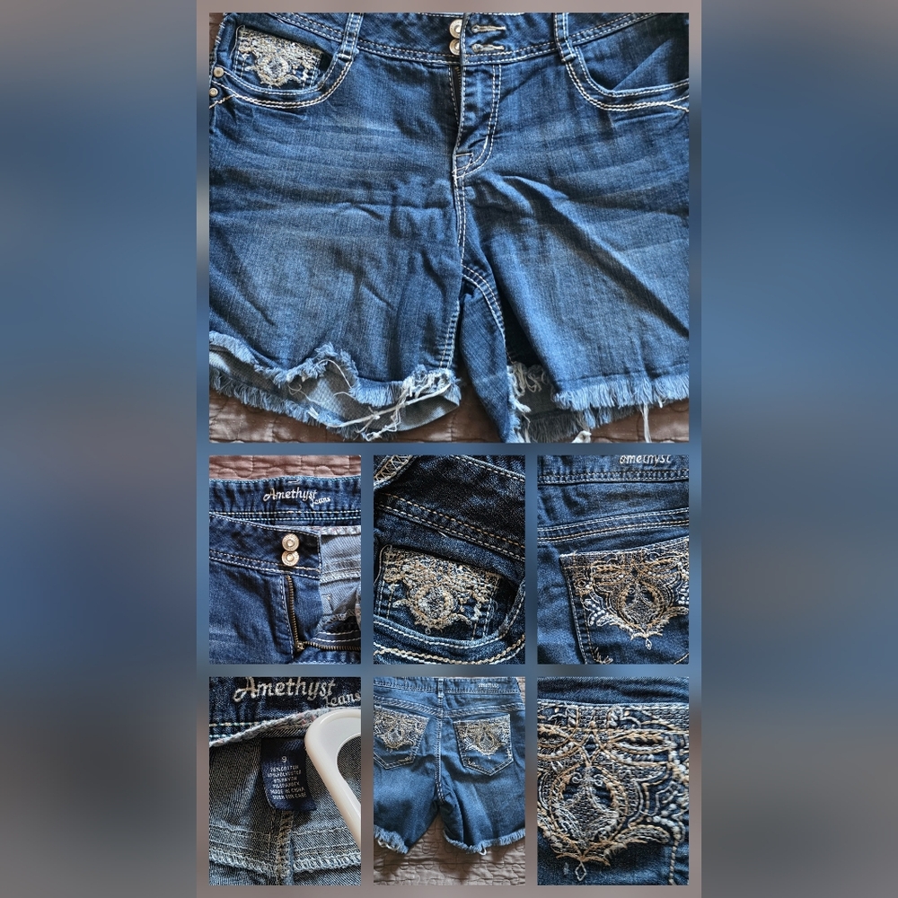 Amethyst Distressed Denim Shorts